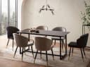 FINEBUY Esstisch 120 cm Marmor Optik Schwarz Metallbeine Modern Bild 2