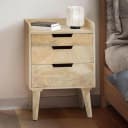 FineBuy Nachttisch Mango Massivholz 3 Schubladen Ablage Natur Bild 2