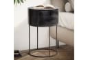 FINEBUY Nachttisch FB56320 Rund Massivholz Schwarz Industrial Bild 2