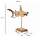 FINEBUY Hai Dekofigur 70 cm Gold Aluminium Maritim Bild 3