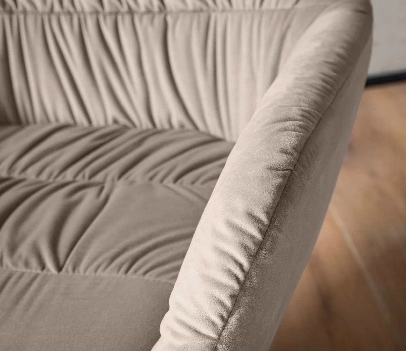 FINEBUY Cocktailsessel FB59866 Samt Beige Metall - Bild 4