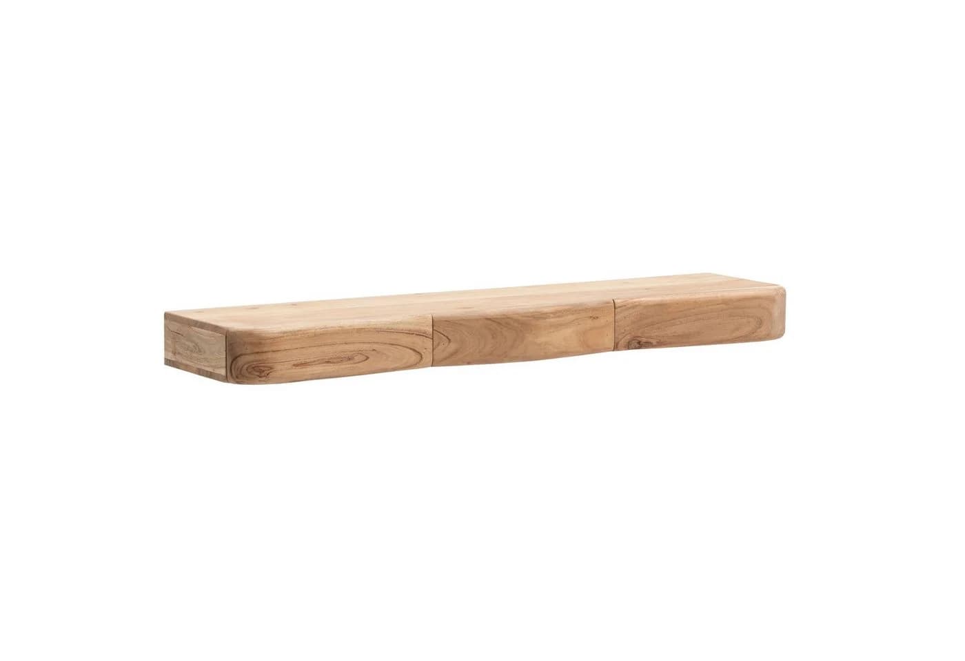 Wohnling Wandregal WL7.388 Schweberegal Akazie Massivholz 100cm Wandboard mit Schubladen - Bild 2