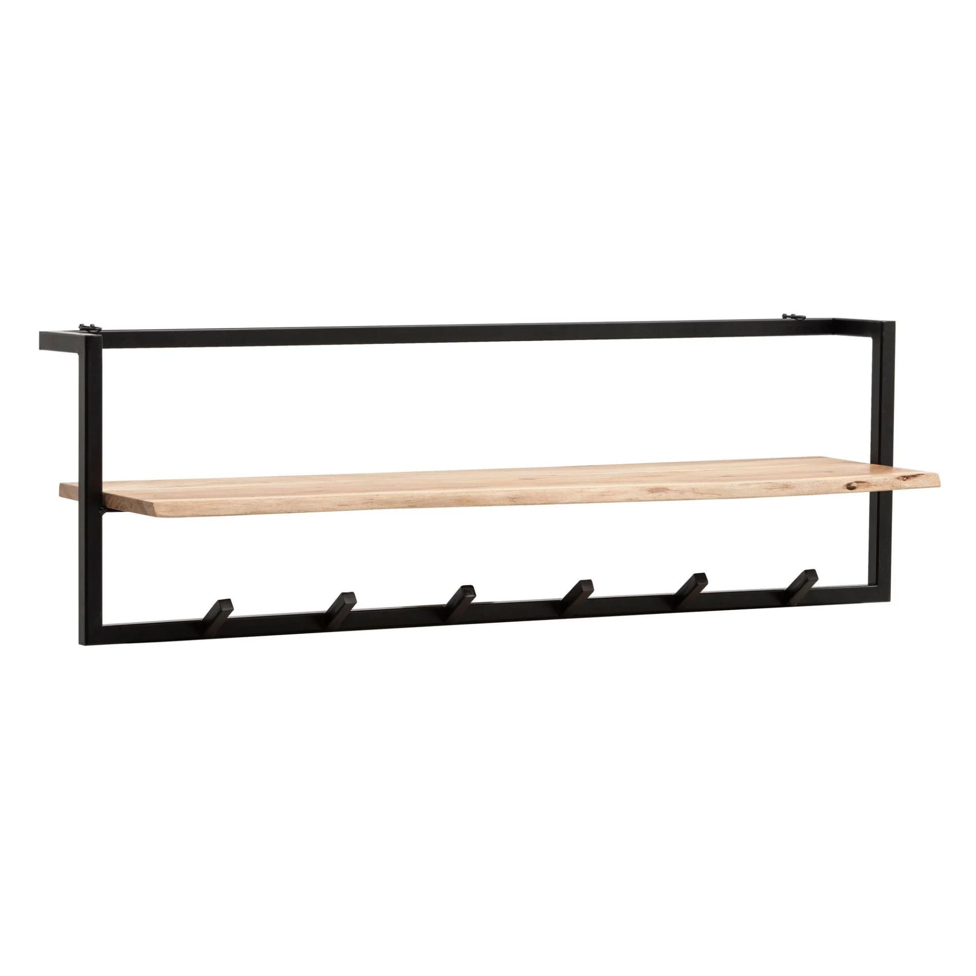 Garderobe Industrial Design Akazie massiv mit Metallrahmen