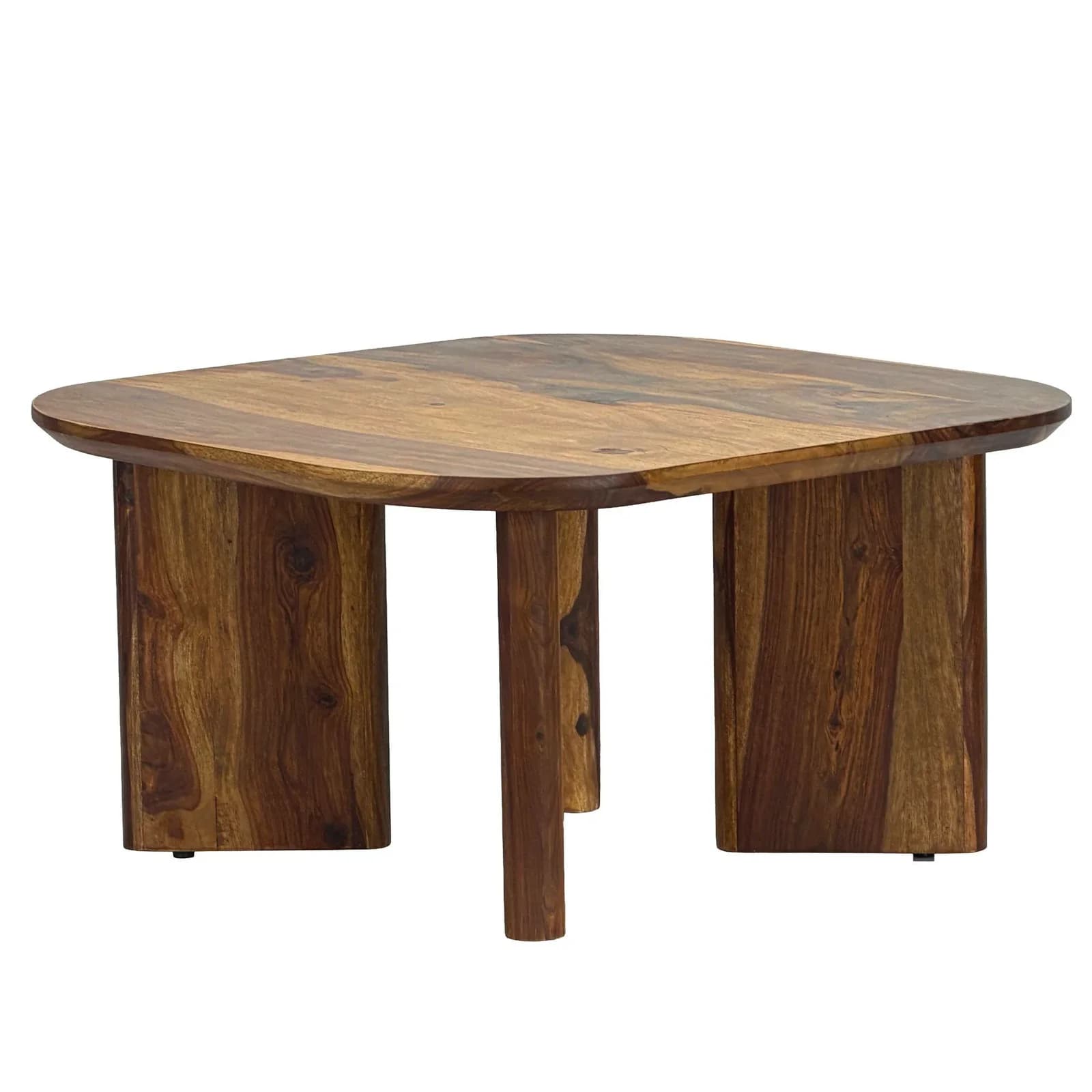 Couchtisch Sheesham massiv braun Modern 60x60 cm