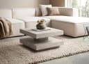FINEBUY Wohnzimmertisch FB59751 Quadratisch 60 cm MDF Steinoptik Beige Modern Bild 1
