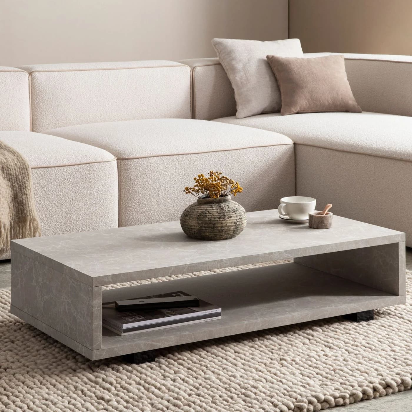 FINEBUY Couchtisch FB59782 100 cm Wohnzimmertisch Sofatisch Stauraum - Bild 2