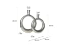 FINEBUY Tischvase 2er Set Aluminium Silber Modern Donut-Form Bild 3