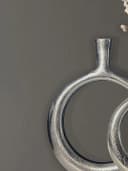 FINEBUY Tischvase 2er Set Aluminium Silber Modern Donut-Form Bild 4