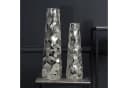 FINEBUY Dekovase FB65106 2er Set Aluminium Silber Modern Hammerschlag Bild 2