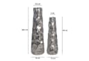 FINEBUY Dekovase FB65106 2er Set Aluminium Silber Modern Hammerschlag Bild 3