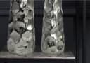 FINEBUY Dekovase FB65106 2er Set Aluminium Silber Modern Hammerschlag Bild 5