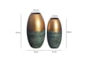 FINEBUY Tischvase 2er Set Aluminium Gold Patina Punziert Rund Bild 4