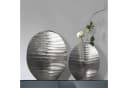 FINEBUY Tischvase 2er Set Aluminium Silber Modern Wellenmuster Bild 2