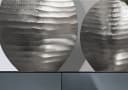 FINEBUY Tischvase 2er Set Aluminium Silber Modern Wellenmuster Bild 5