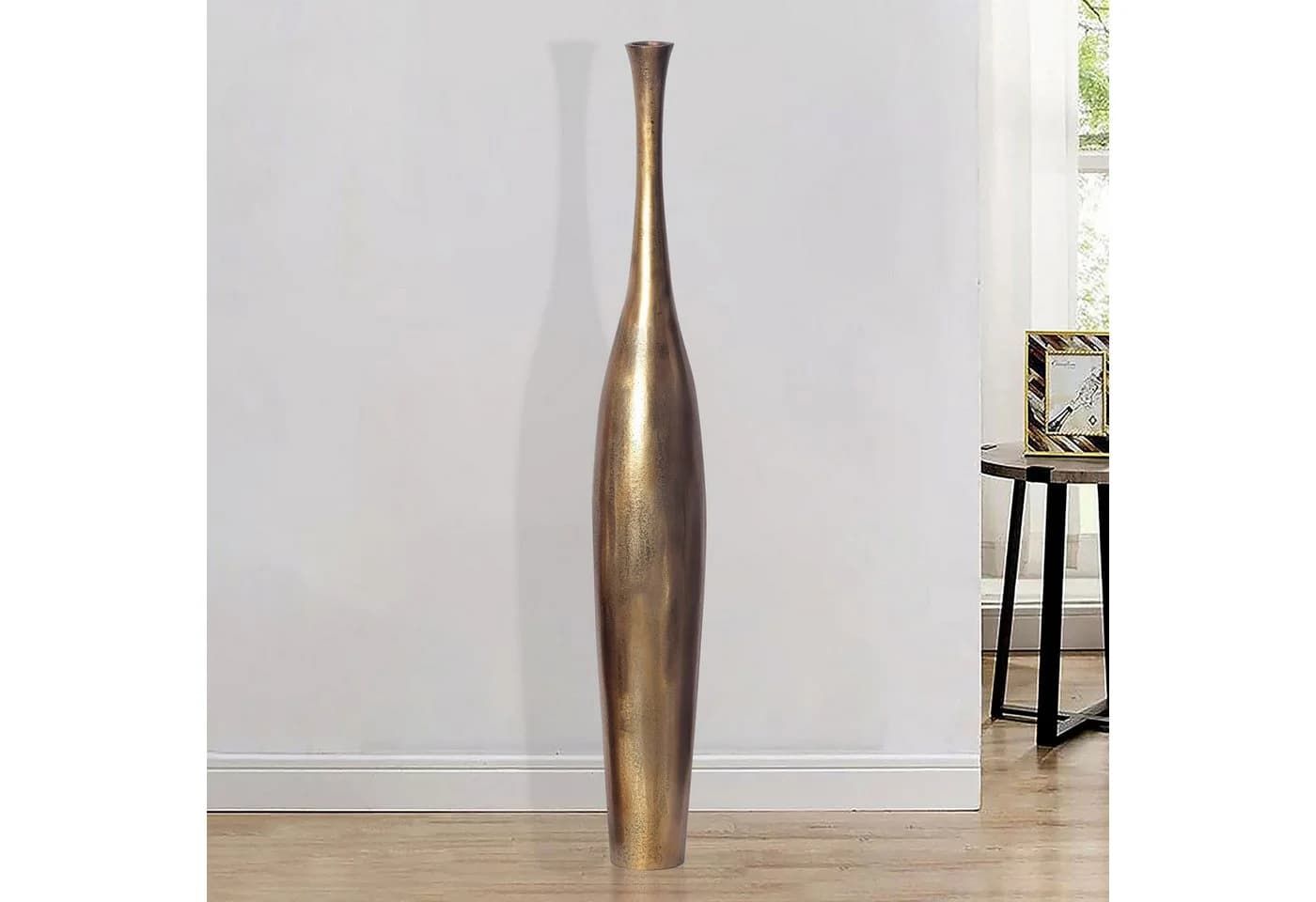 FINEBUY Bodenvase FB65126 Aluminium Gold 100 cm - Bild 2