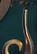FINEBUY Tischvase FB65128 Vase Blumenvase 47 cm Aluminium Spirale Gold Bild 4