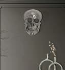 FINEBUY Wanddekoobjekt Totenkopf Aluminium Silber Bild 1