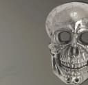 FINEBUY Wanddekoobjekt Totenkopf Aluminium Silber Bild 4