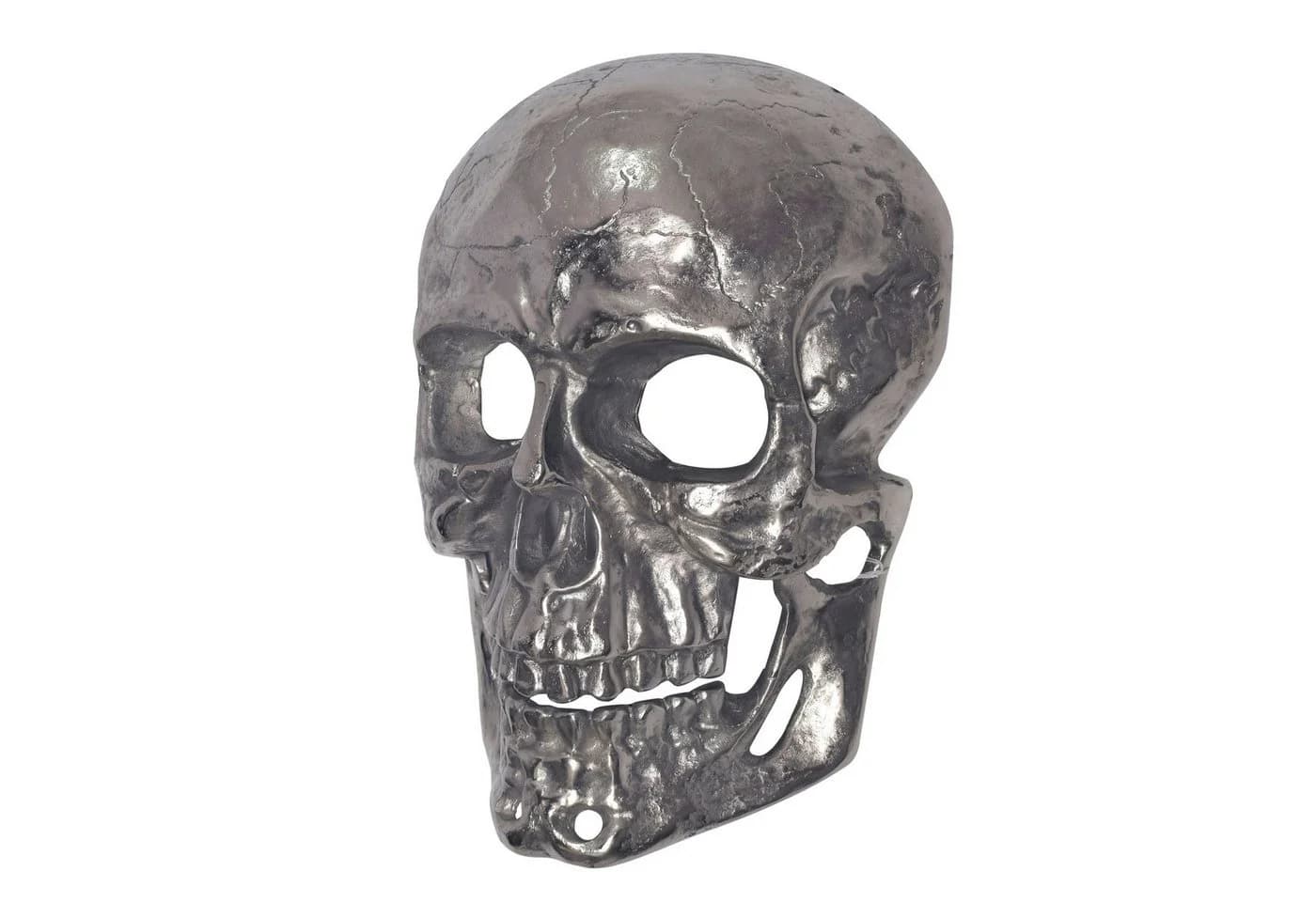FINEBUY Wanddekoobjekt Totenkopf Aluminium Silber - Bild 5