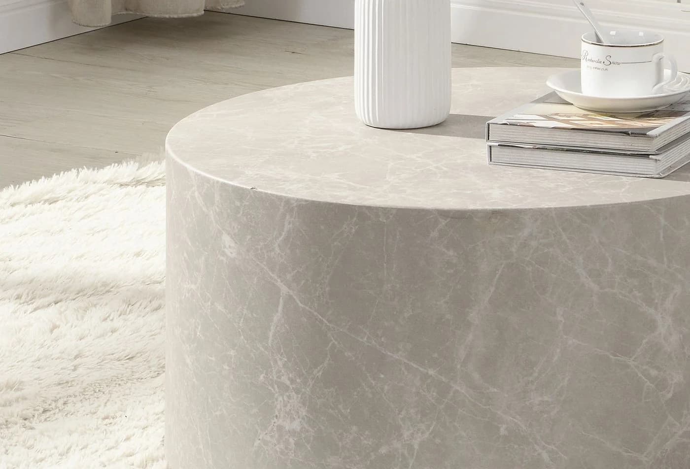 FINEBUY Couchtisch FB71674 Rund 60cm Wohnzimmertisch Sandstein Design - Bild 4