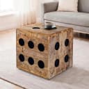 FineBuy Würfelhocker Mango Massivholz 41 cm Bild 1