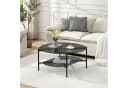 FineBuy Wohnzimmertisch Glas Metall 80 cm Schwarz Rund Bild 2