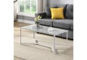 FINEBUY Couchtisch Glas Metall 100 cm Weiß Modern Bild 1