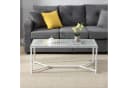 FINEBUY Couchtisch Glas Metall 100 cm Weiß Modern Bild 4