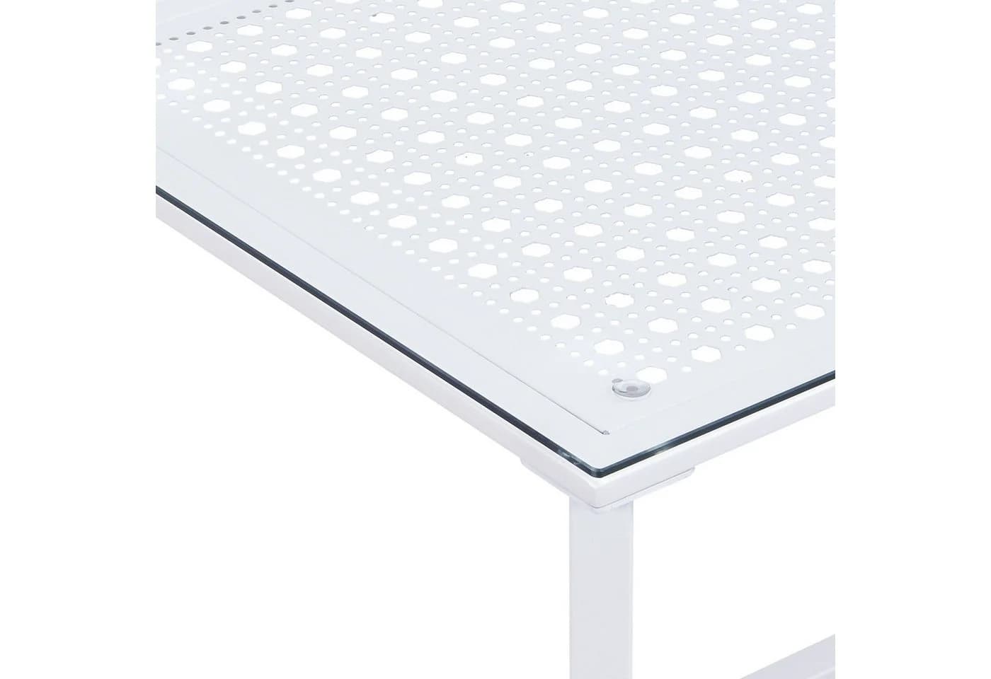 FINEBUY Couchtisch Glas Metall 100 cm Weiß Modern - Bild 5