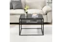 FINEBUY Couchtisch Glas Metall 60 cm Quadratisch Schwarz Ablage Bild 4