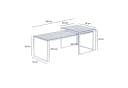 FINEBUY Satztisch 2er Set Glas Metall Weiß Modern Bild 3