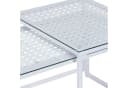 FINEBUY Satztisch 2er Set Glas Metall Weiß Modern Bild 5