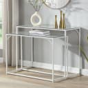 FINEBUY Konsolentisch FB72752 2er Set Flurtisch Metall Glasplatte Modern Industrial Bild 2