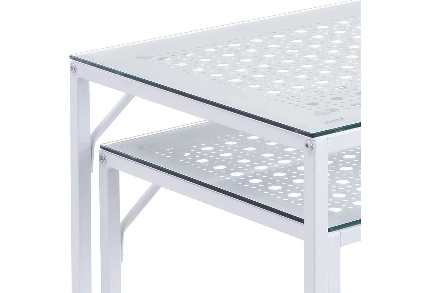 FINEBUY Konsolentisch FB72752 2er Set Flurtisch Metall Glasplatte Modern Industrial - Bild 5