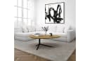 FINEBUY Couchtisch Akazie Massivholz 87x50 cm Sofatisch mit Metallgestell Bild 1