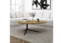 FINEBUY Couchtisch Akazie Massivholz 87x50 cm Sofatisch mit Metallgestell Bild 2