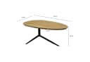 FINEBUY Couchtisch Akazie Massivholz 87x50 cm Sofatisch mit Metallgestell Bild 3