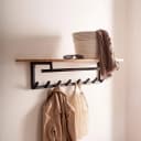 FINEBUY Wandgarderobe Akazie Massivholz 100cm Industrial Bild 1