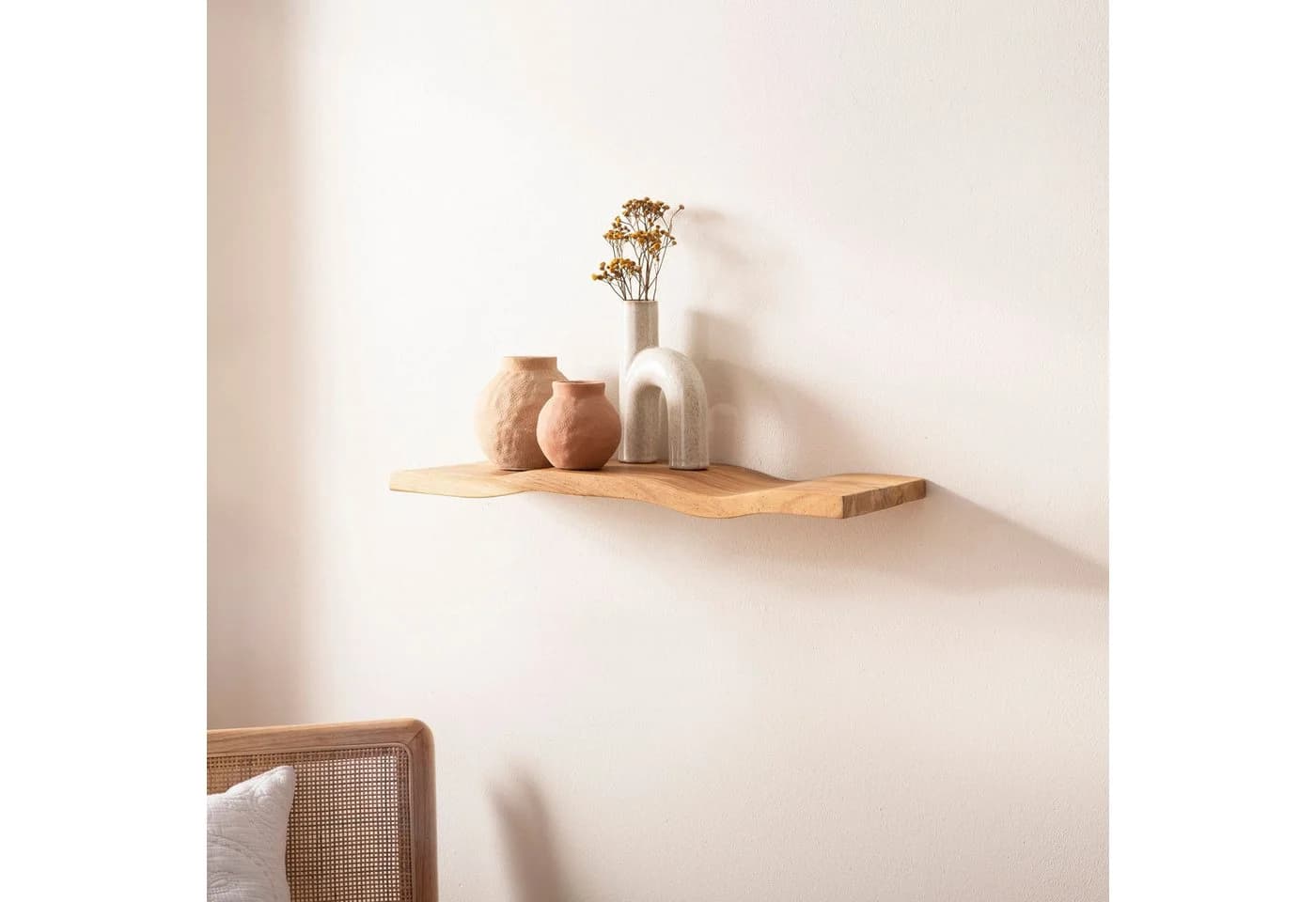 FINEBUY Wandregal Akazie Massivholz 40cm Wellenform - Bild 2
