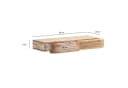 FINEBUY Wandregal FB74736 Akazie Massivholz 60cm Wandboard mit Schubladen Bild 3