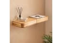 FINEBUY Wandregal FB74739 Akazie Massivholz 80cm Regal Wandboard Schubladen Bild 2