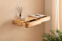 FINEBUY Wandregal FB74739 Akazie Massivholz 80cm Regal Wandboard Schubladen Bild 4