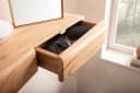 FINEBUY Wandregal FB74740 Schweberegal Akazie Massivholz 100cm Wandboard mit Schubladen Bild 4