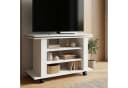 FINEBUY Lowboard FB113939 TV Schrank Weiß 78cm TV Bank Rollen & drehbare Oberplatte Bild 2