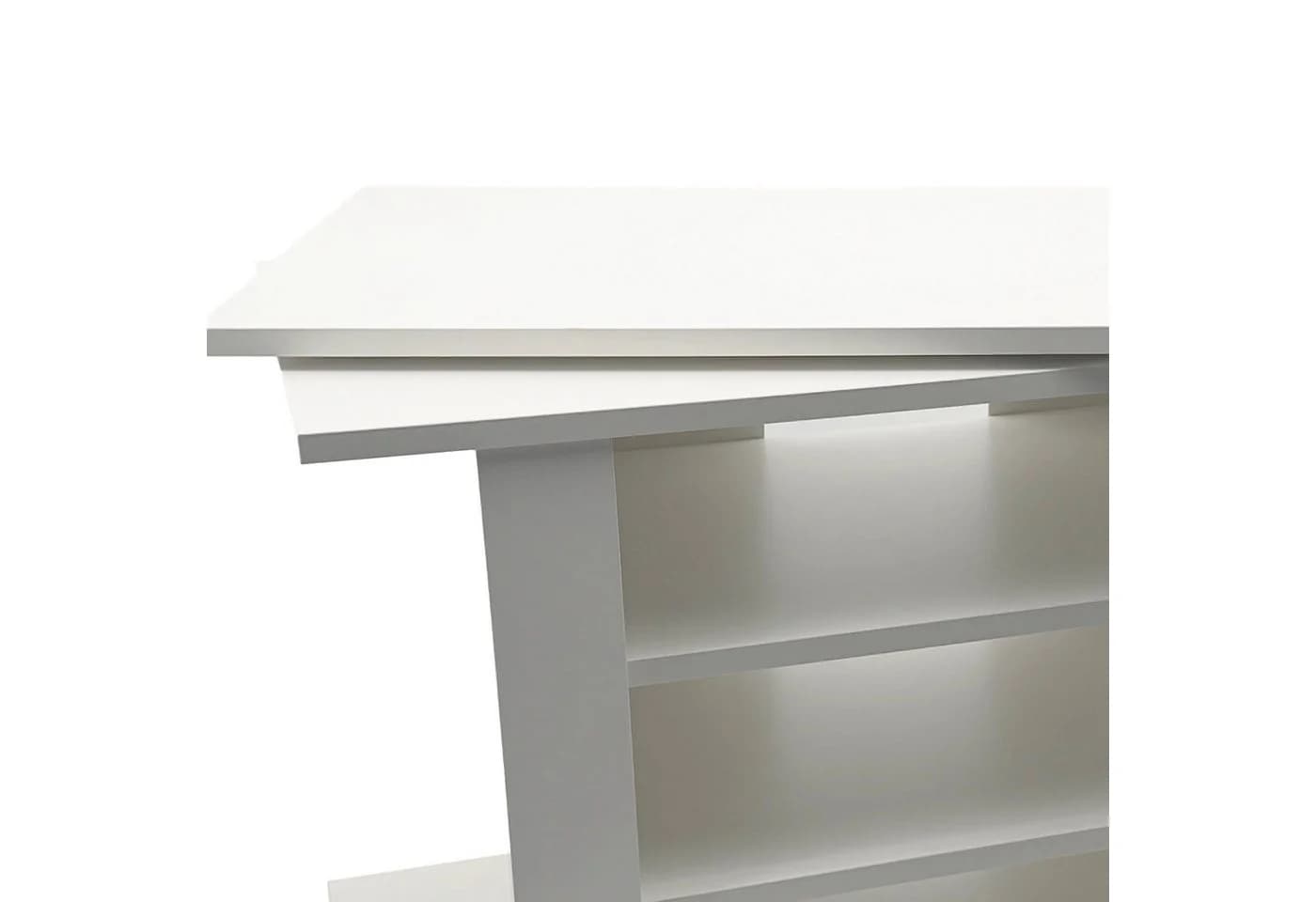 FINEBUY Lowboard FB113939 TV Schrank Weiß 78cm TV Bank Rollen & drehbare Oberplatte - Bild 4