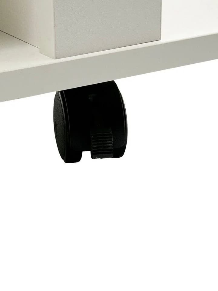 FINEBUY Lowboard FB113939 TV Schrank Weiß 78cm TV Bank Rollen & drehbare Oberplatte - Bild 5