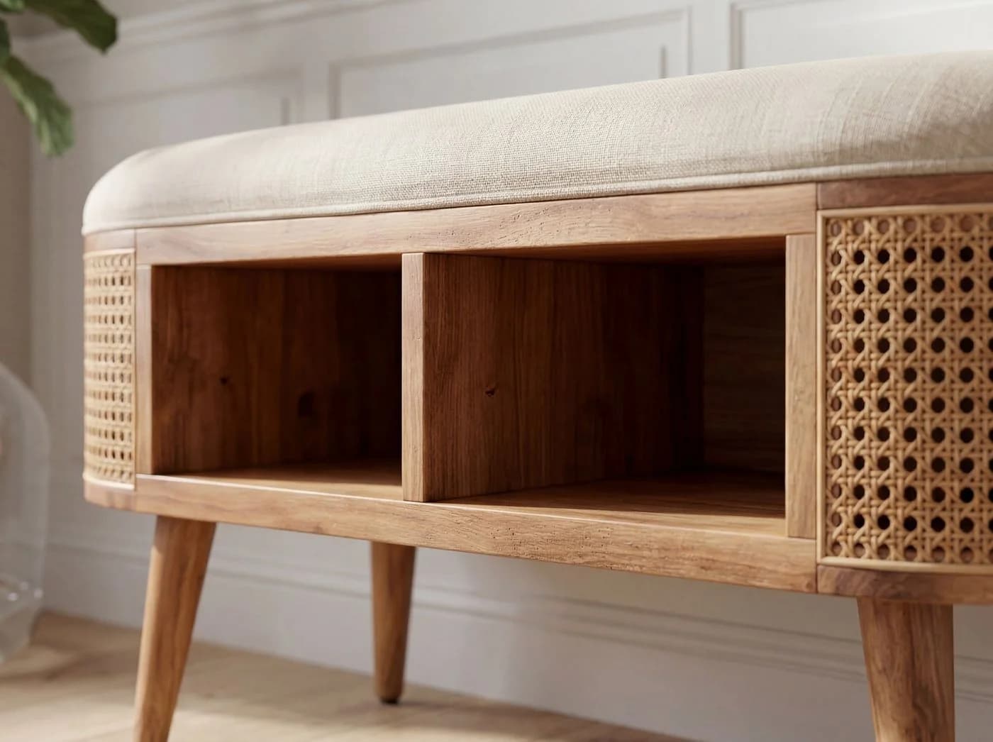 FINEBUY Sitzbank FB114016 Massivholz Akazie Braun mit Stauraum - Bild 5