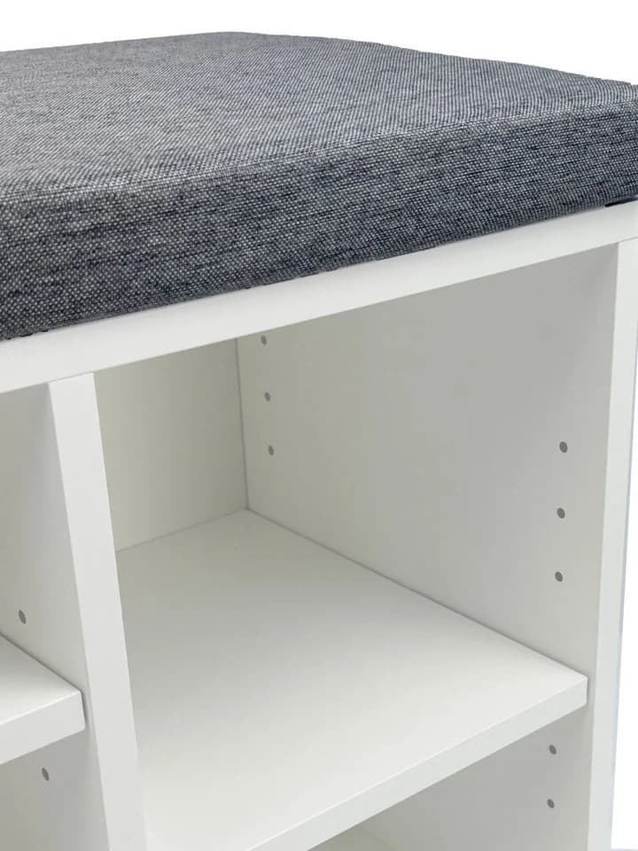 FINEBUY Schuhbank FB78602 Garderobenbank Weiß 100cm Flurbank Sitzbank Schuhregal Flur - Bild 5