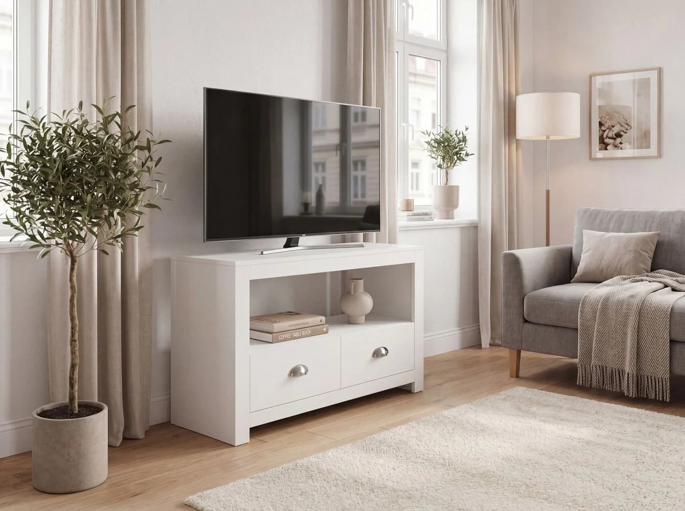 FINEBUY Lowboard FB113949 TV Möbel Weiß 85cm - Bild 4