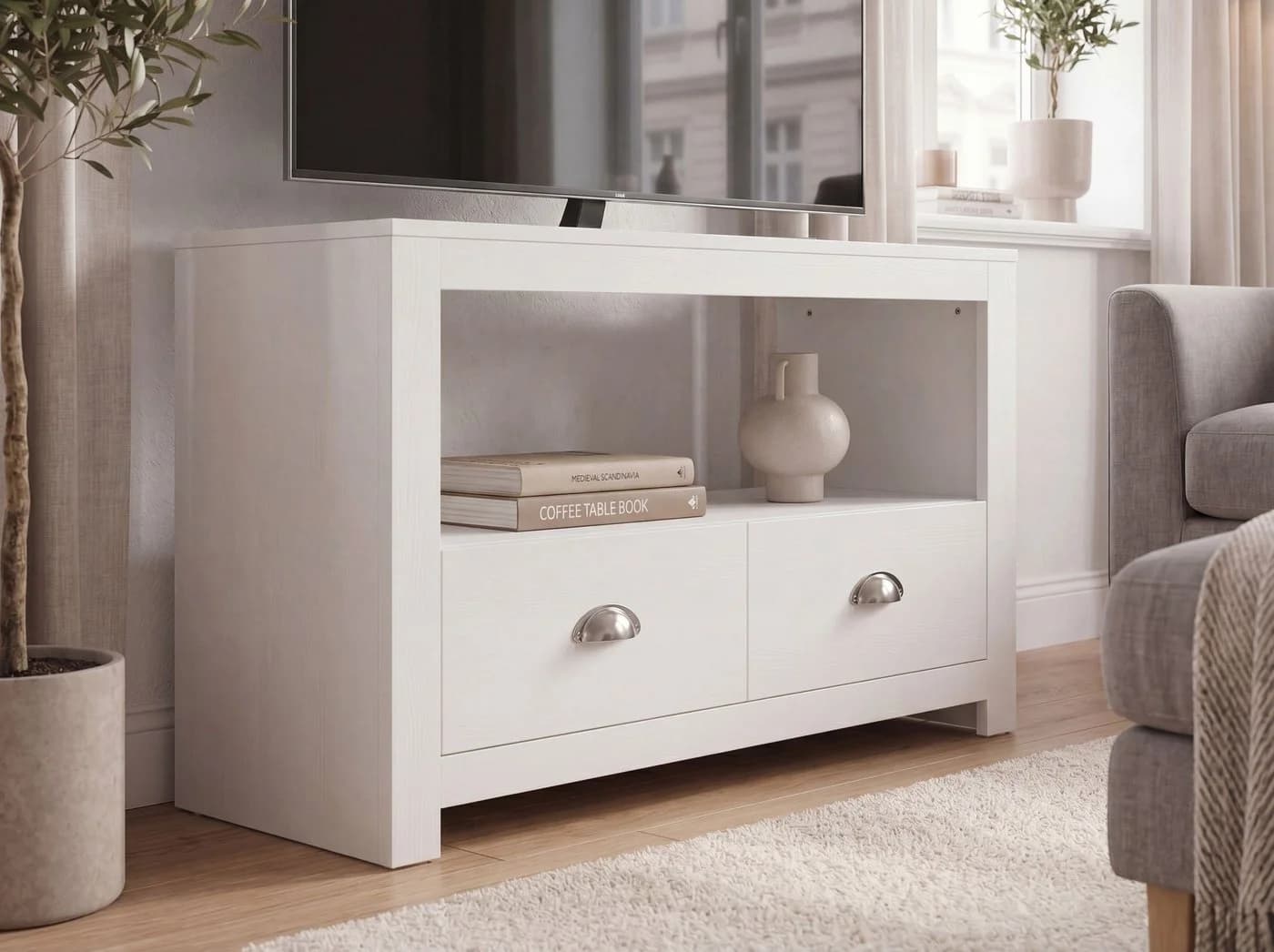 FINEBUY Lowboard FB113949 TV Möbel Weiß 85cm - Bild 5
